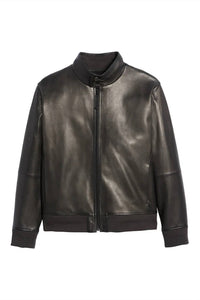 Vince - HARRINGTON LEATHER BOMBER JACKET