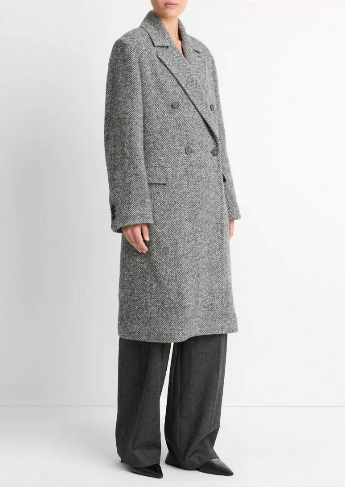 Vince - Herringbone Double Breasted Coat