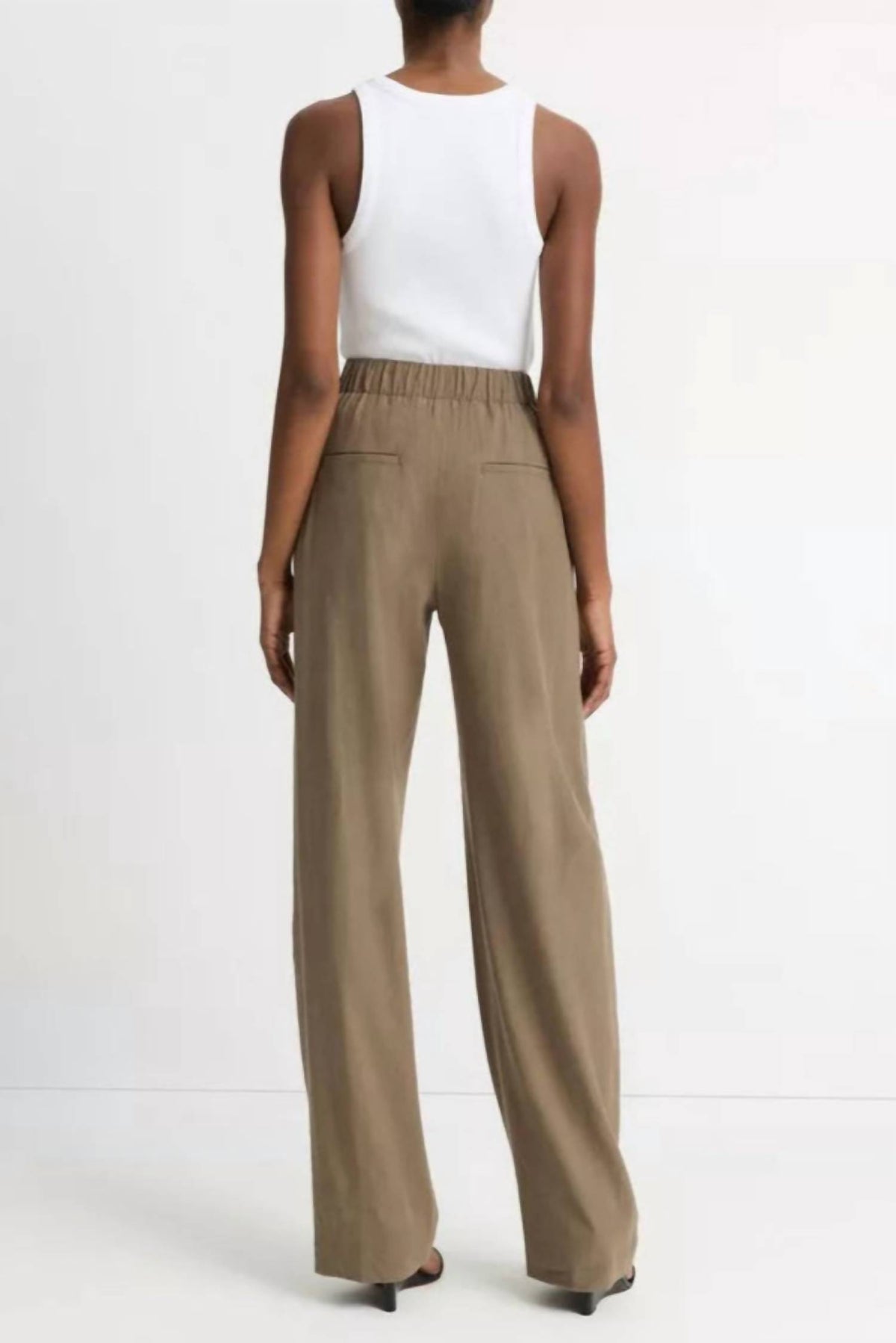 Vince - High Rise Pull On Linen Pant