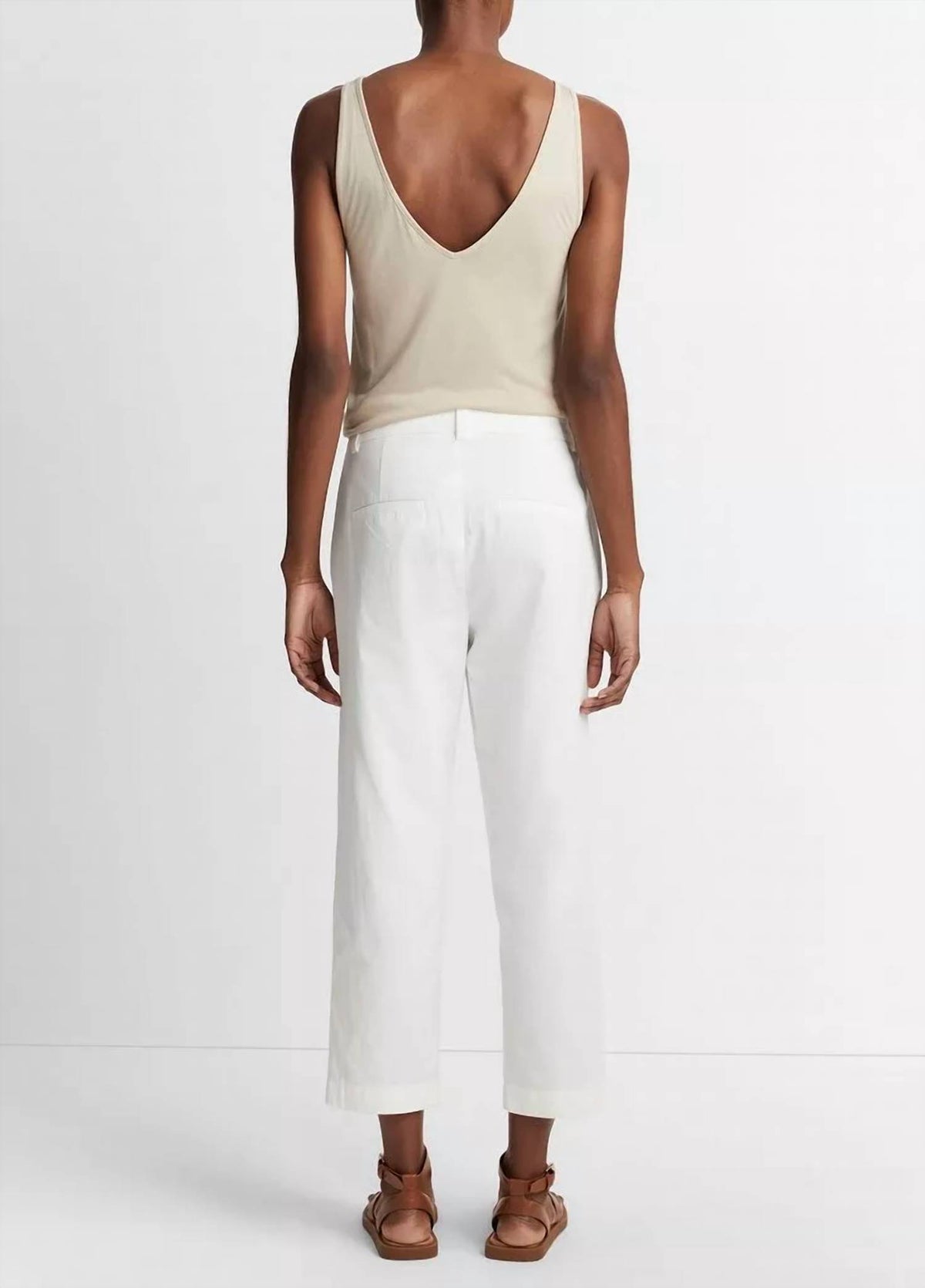 Low Rise Washed Cotton Crop Pant