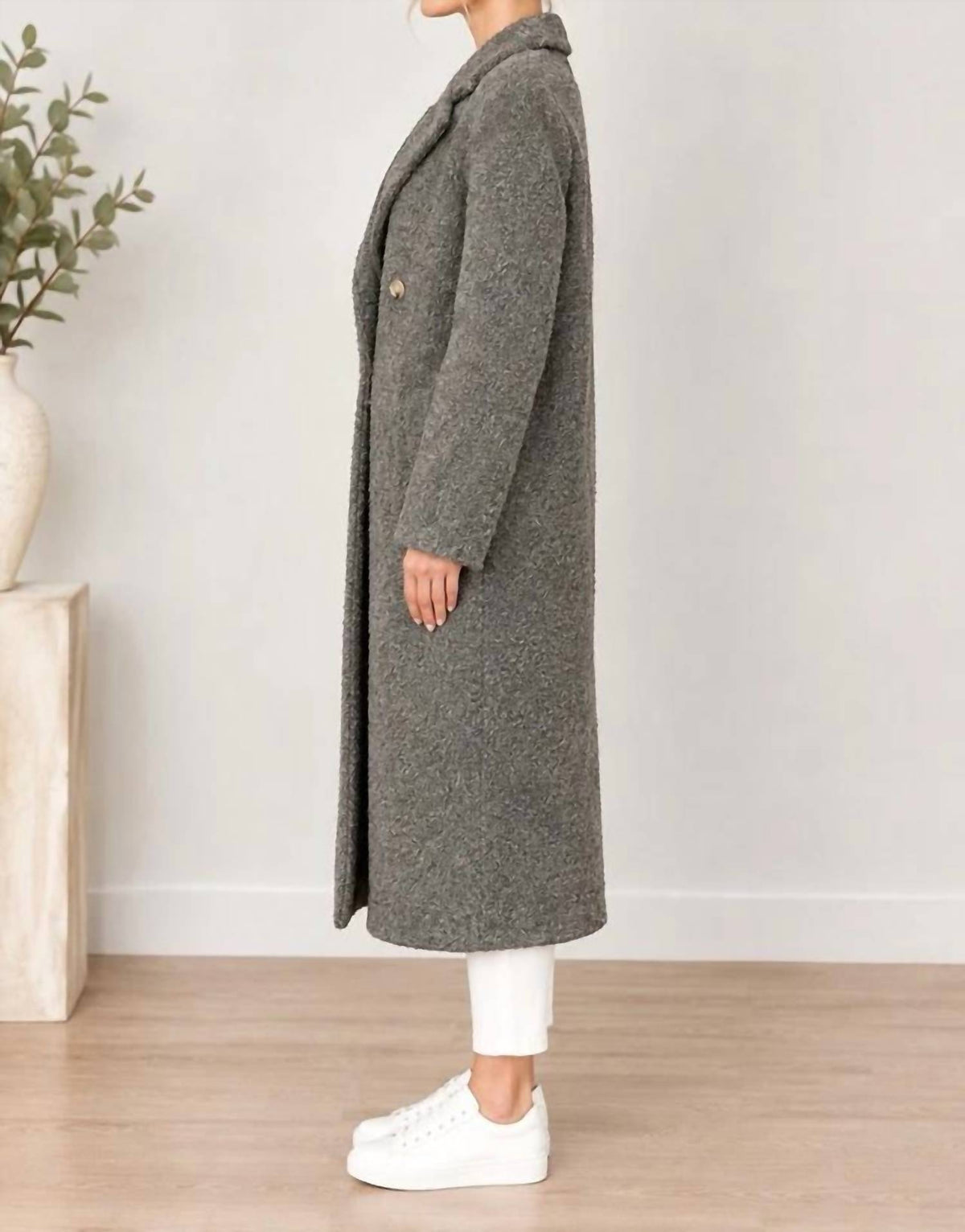 Vince - PEBBLE TEXTURE WOOL COAT