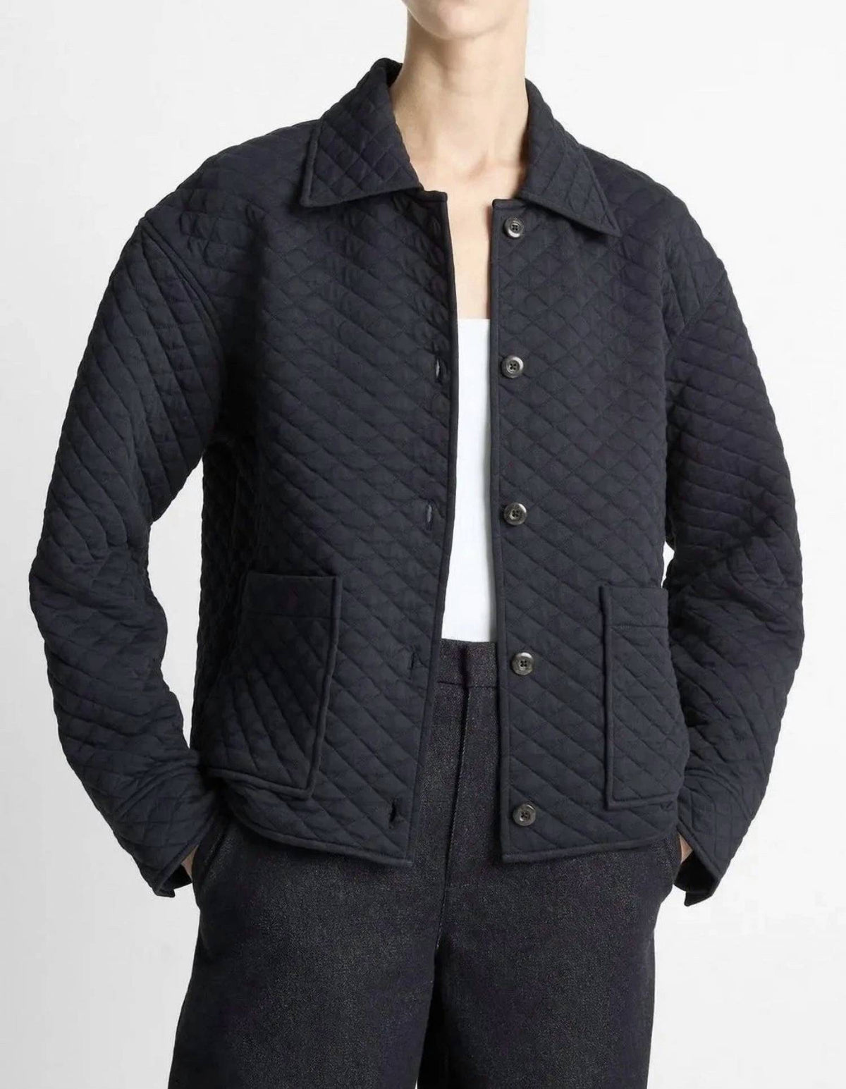 Vince - QUILTED COLLARED JACKET