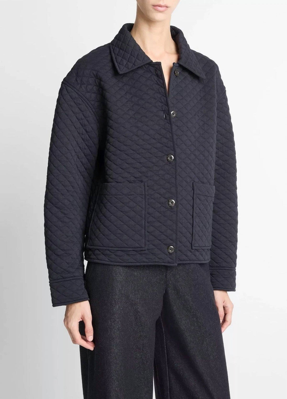Vince - QUILTED COLLARED JACKET