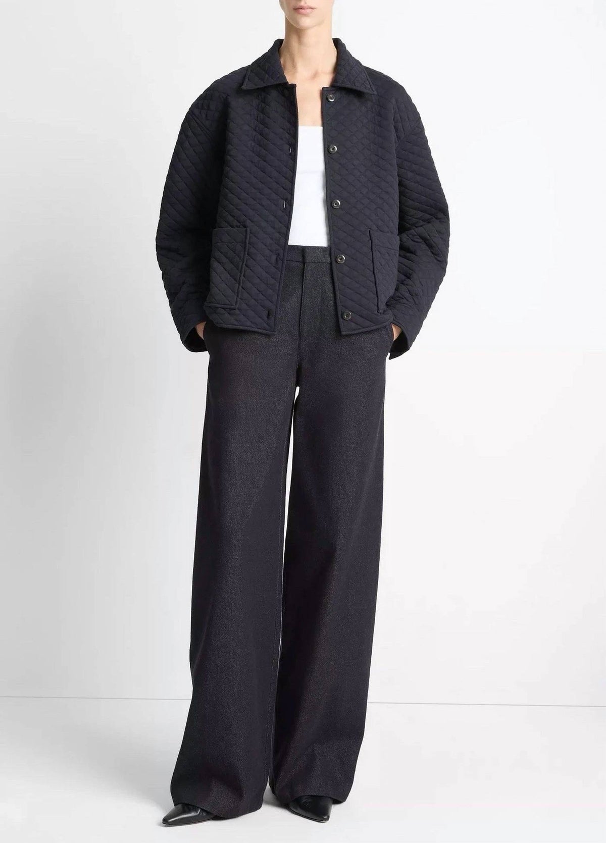 Vince - QUILTED COLLARED JACKET