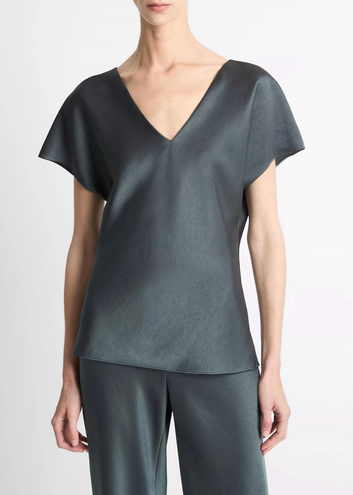 Vince - Satin V-neck Blouse