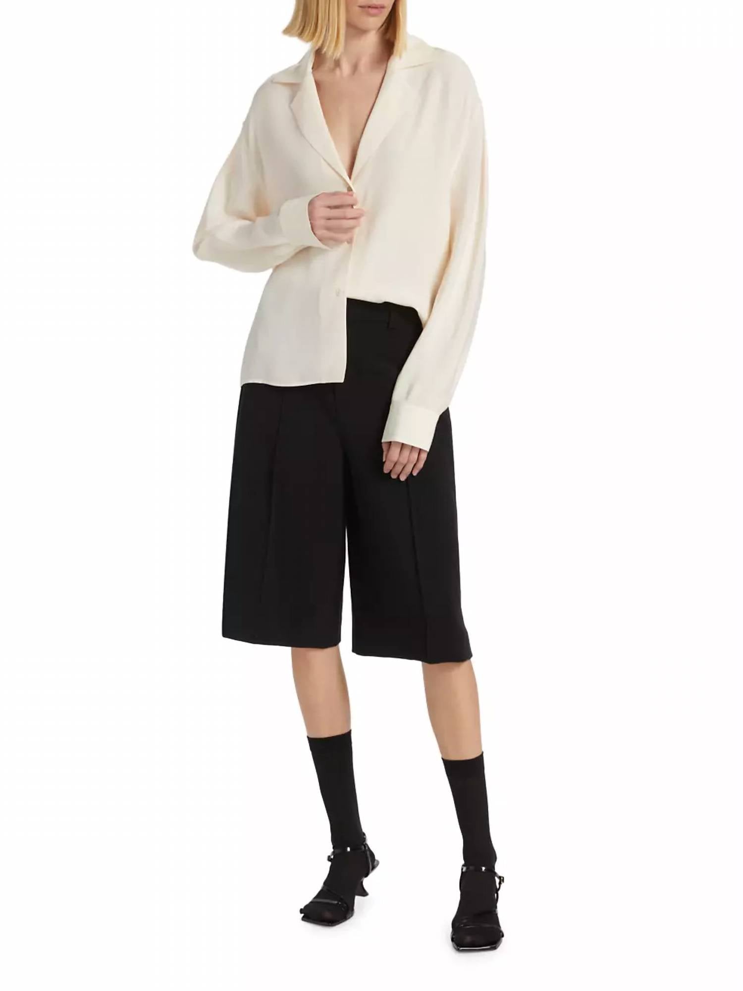 Vince - Silk Dolman Sleeve Blouse - beige - blouses - clothing