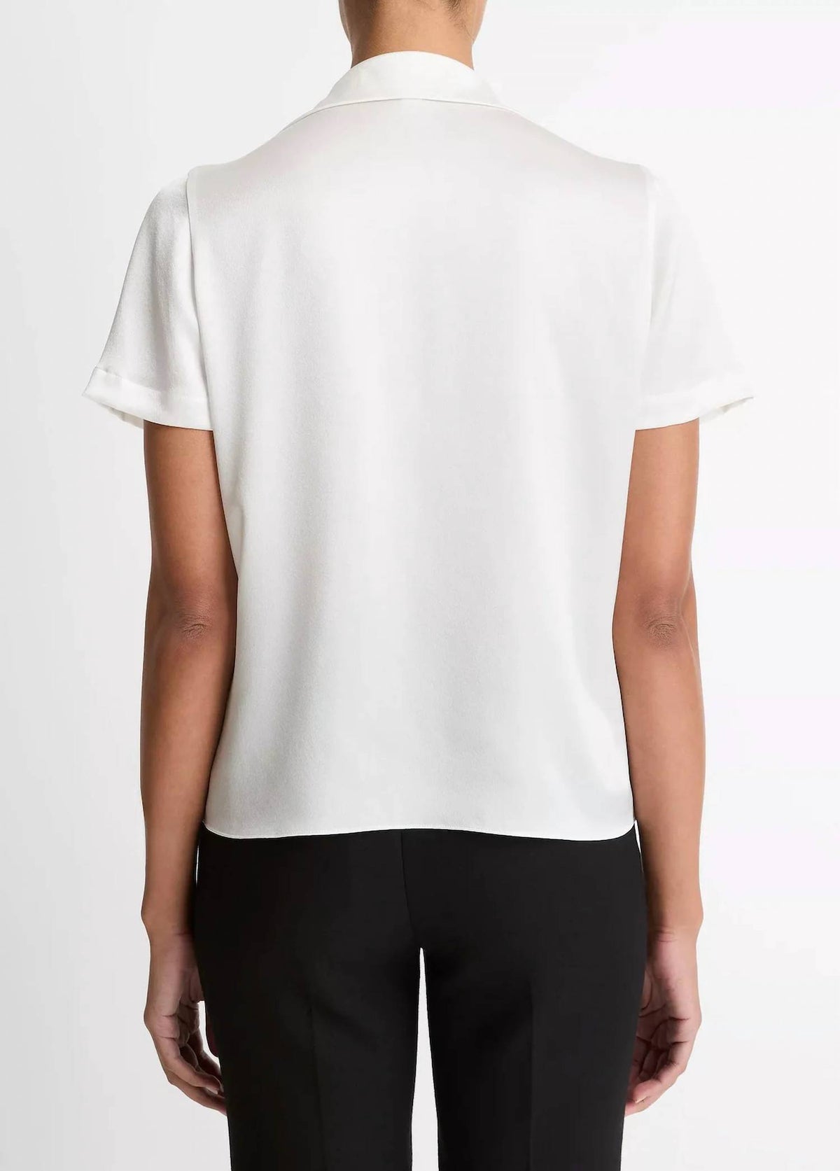 Vince - Silk Short-sleeve Button-front Shirt