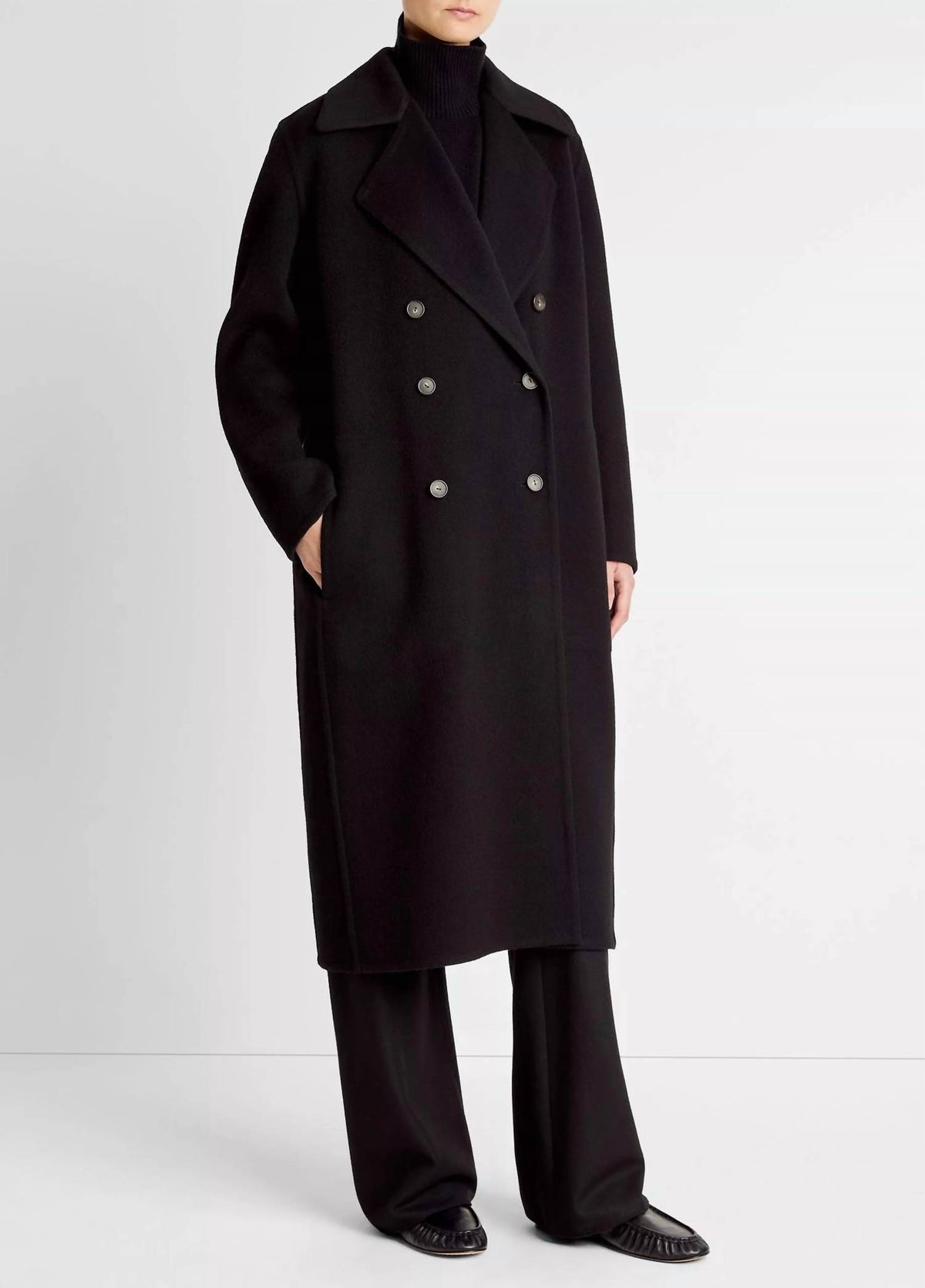 Vince - Wool-blend Double-breasted Long Coat