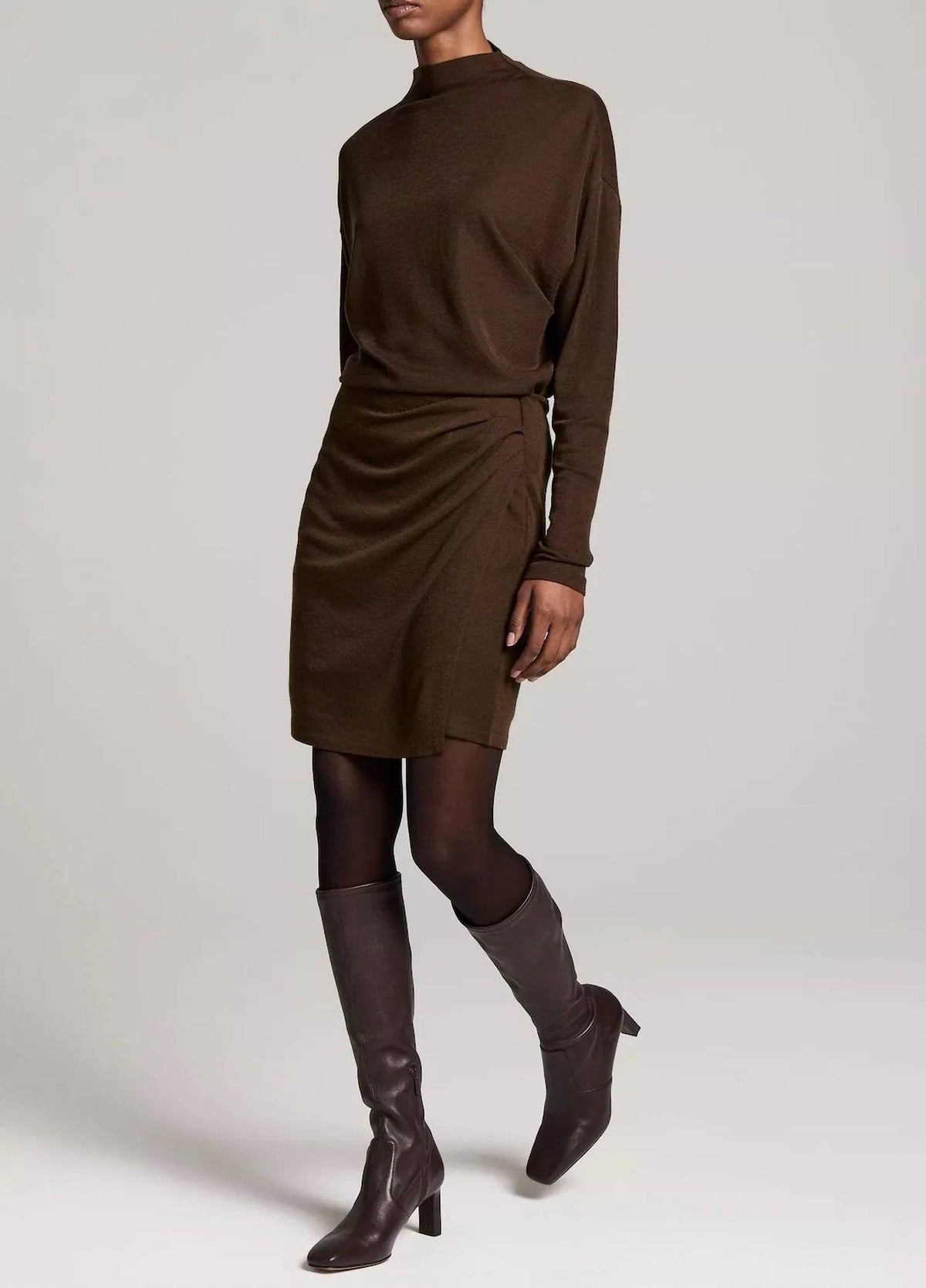 Vince - Wool-blend Side-drape Short Skirt