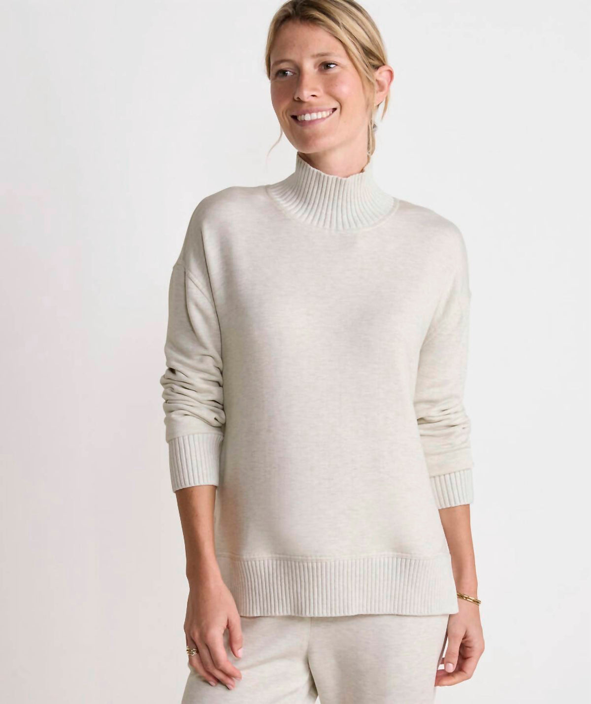 Vineyard Vines - Dreamcloth Ribbed Trim Funnel-neck Pullover