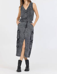 Vintage Havana - Split Front Midi Skirt