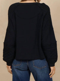 Vintage Havana - Waffle Knit Henley Top