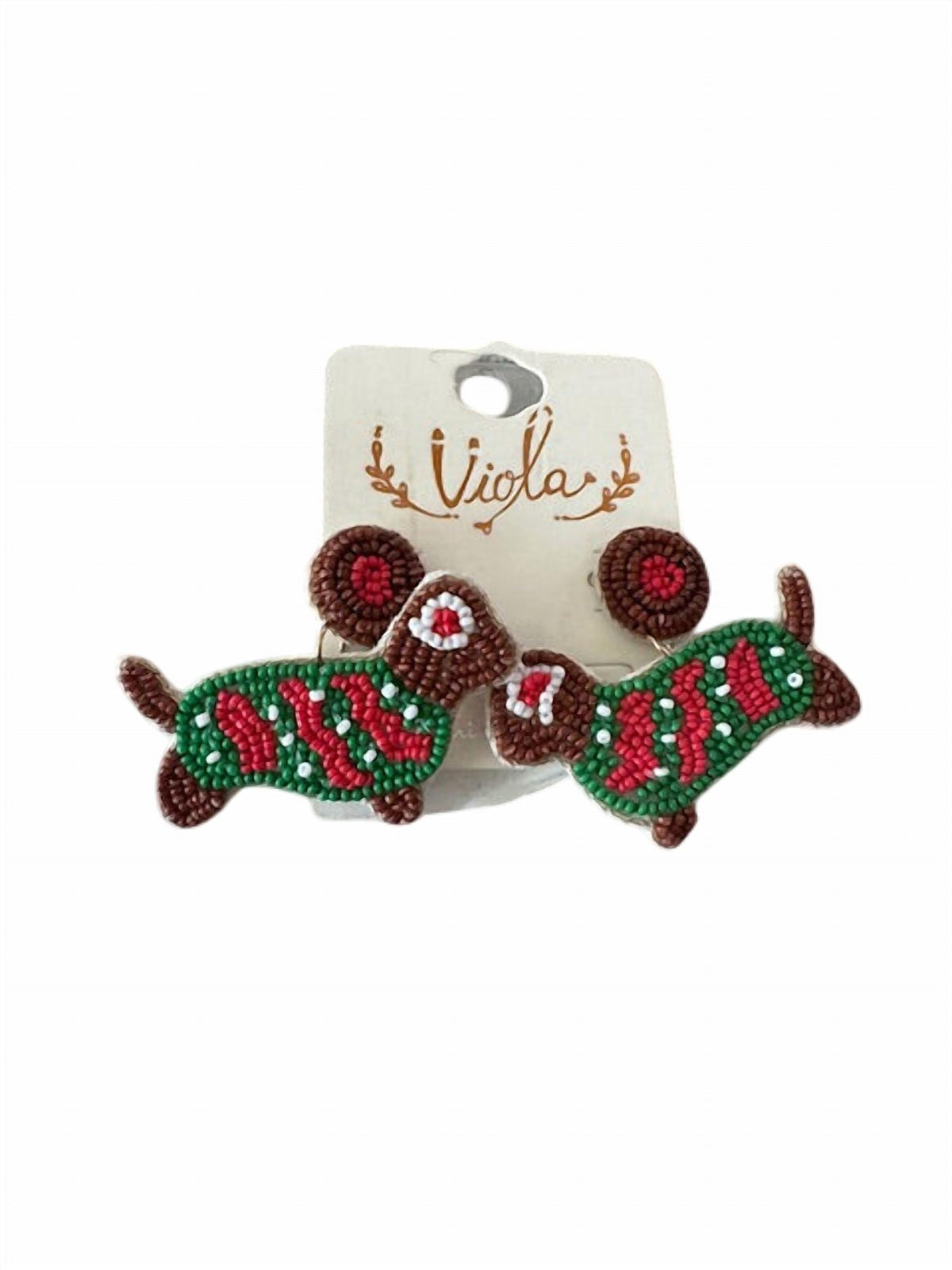 Viola - Women's Holiday Beaded Dog Earring