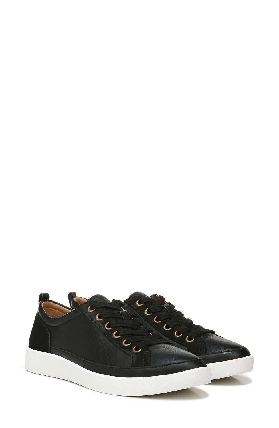 Vionic - Women's Leather Winny Low Top Sneaker - black - leather - shoes
