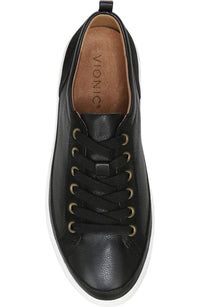 Vionic - Women's Leather Winny Low Top Sneaker - black - leather - shoes