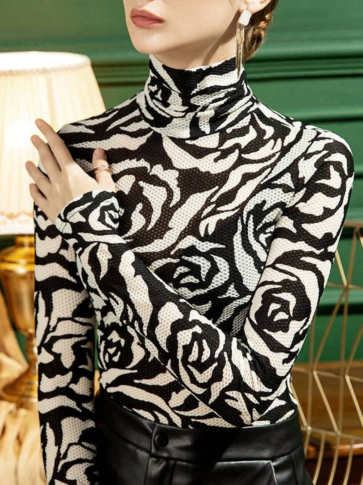 Vividlux - Sheer Turtleneck Tops