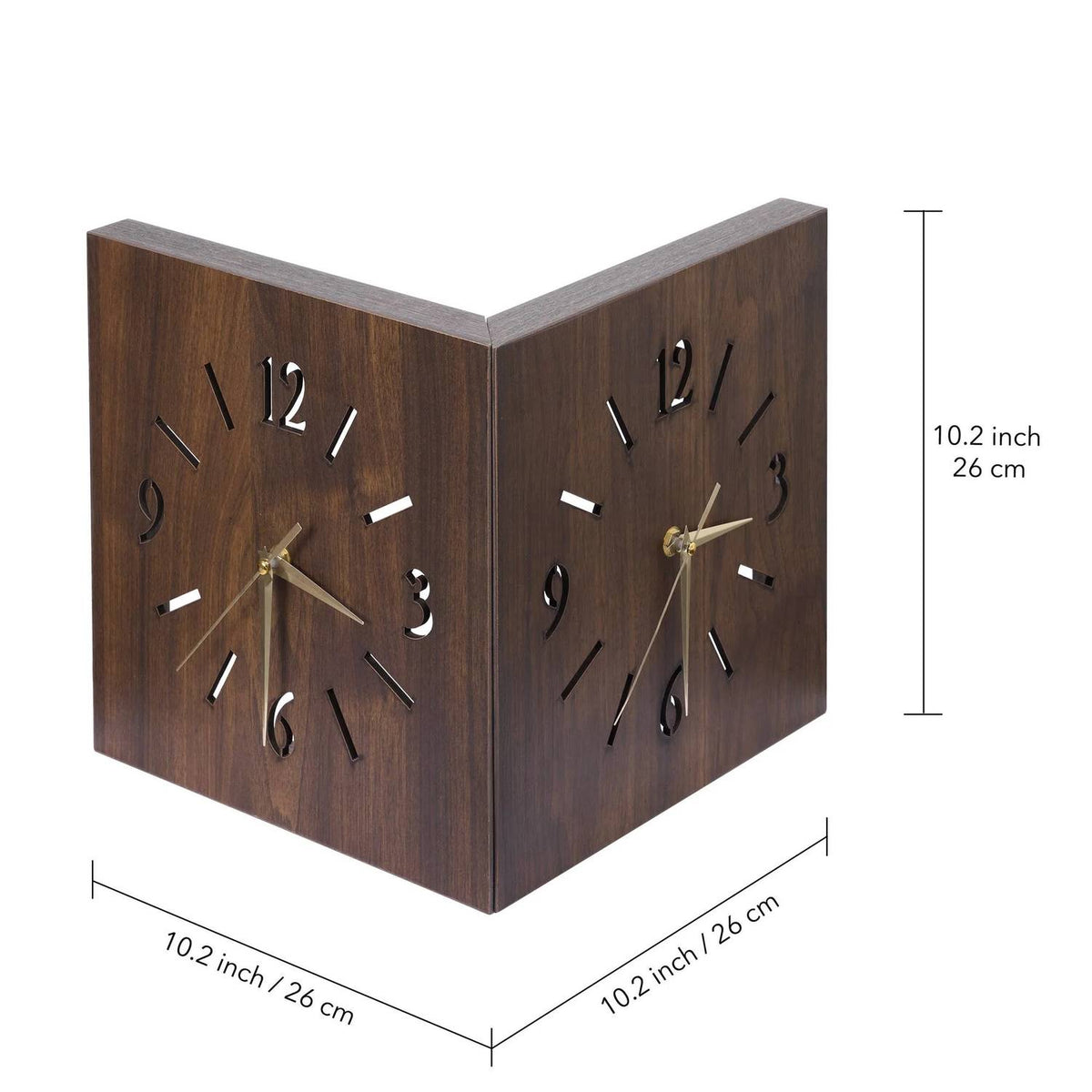Vivzone - Solid Wood Wall Corner Clocks