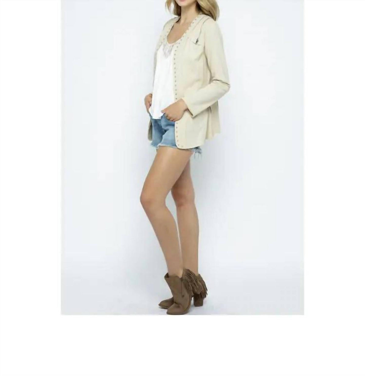 Vocal Apparel - Stud Jacket With Shoulder & Side Zippers