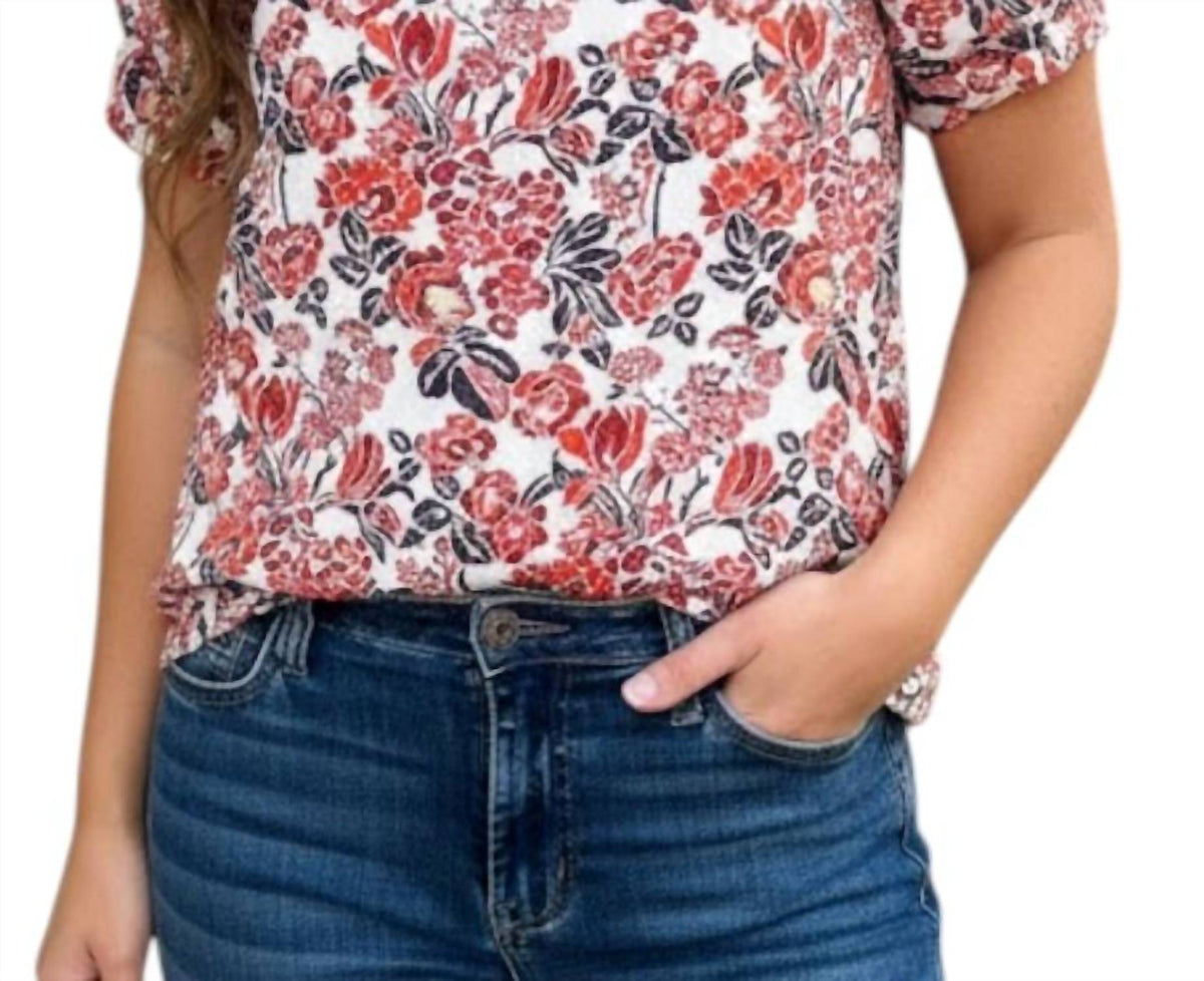 Voy - Diana Floral Jacquard Blouse