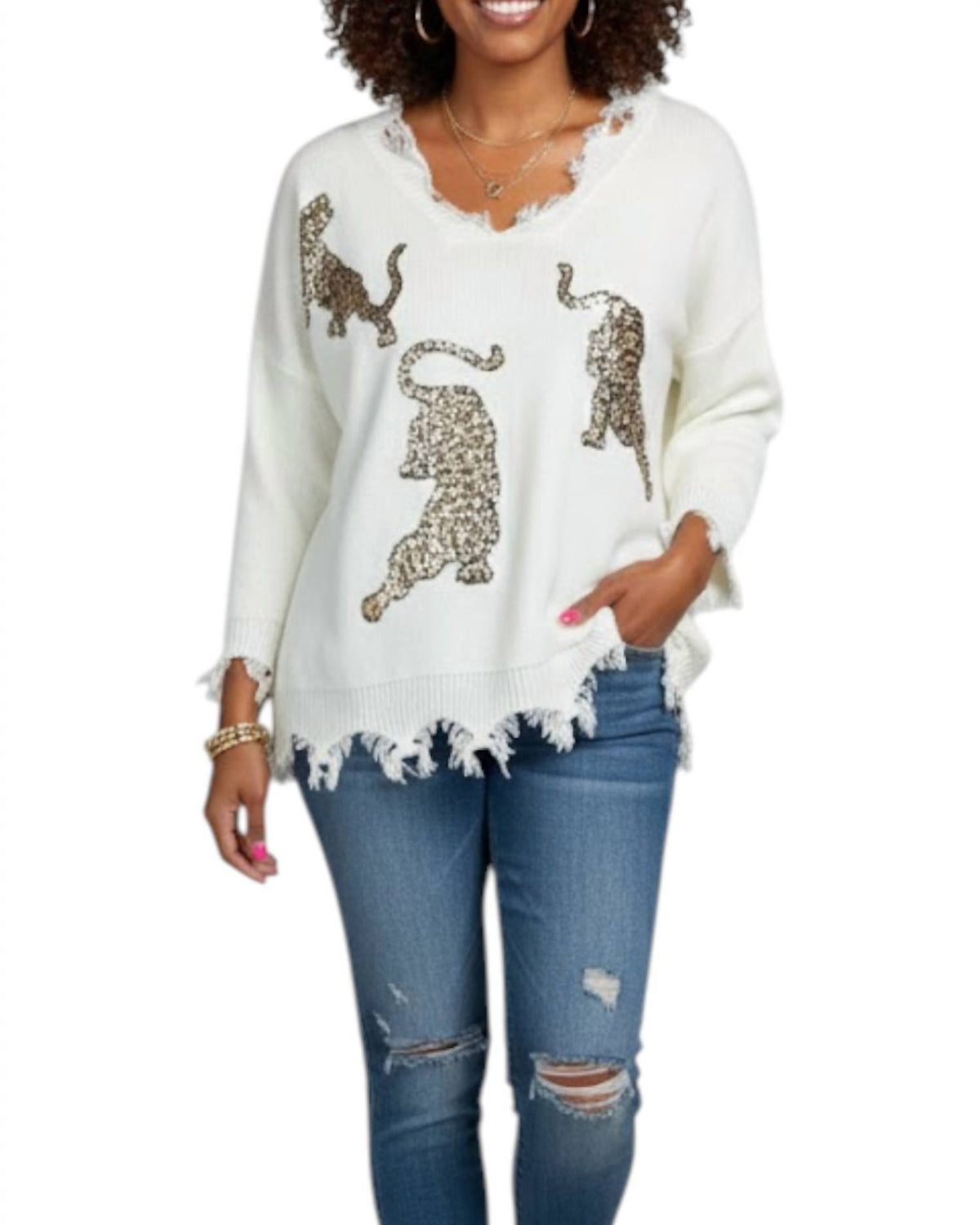 Voy - Distressed Tiger Sweater