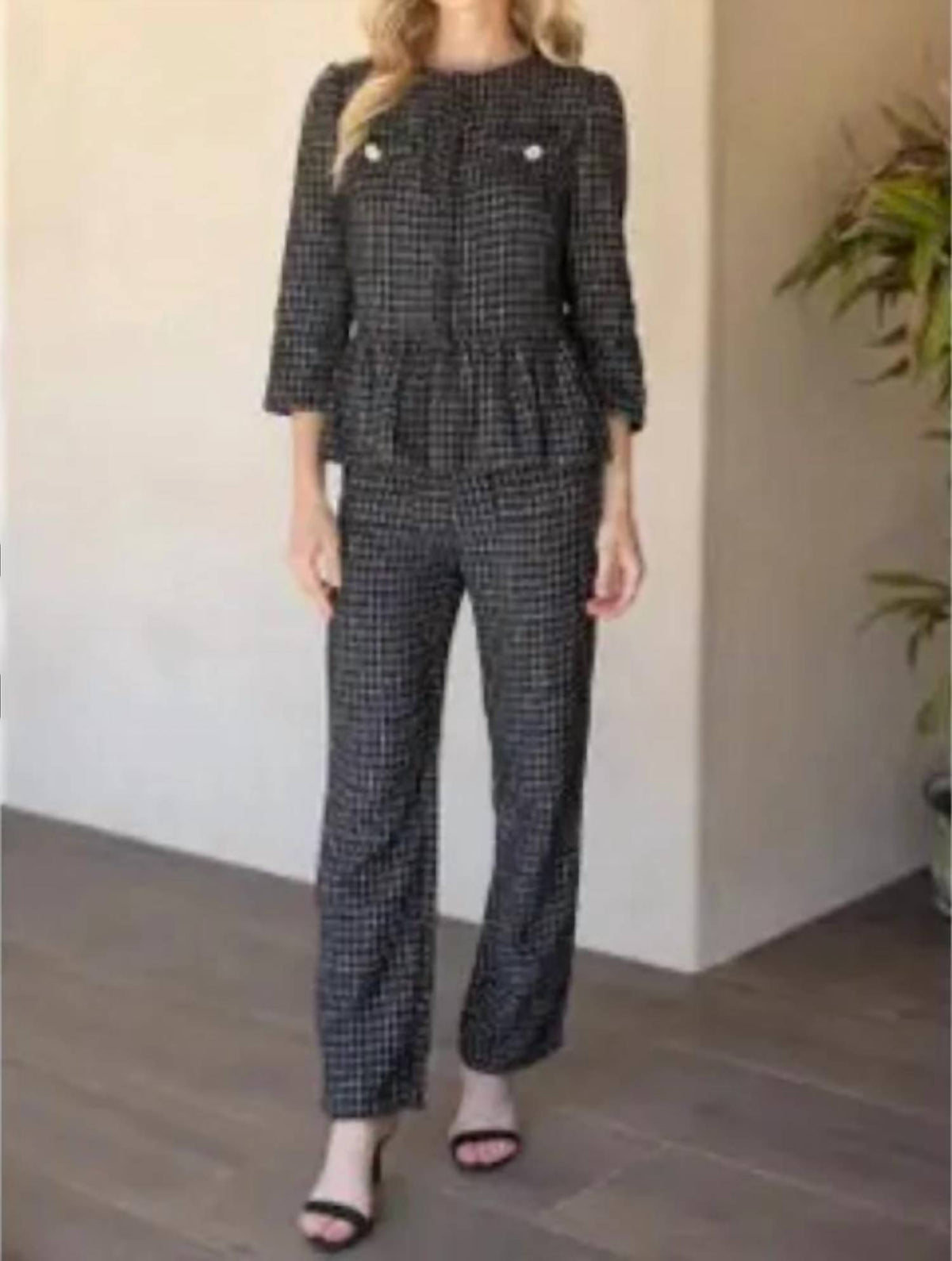 Voy - Gingham Tweed Pants