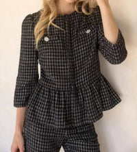 Voy - Gingham Tweed Top