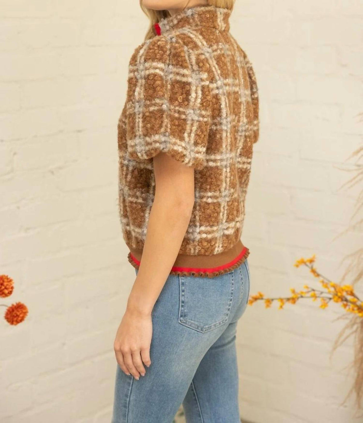 Voy - Teddy Plaid Top
