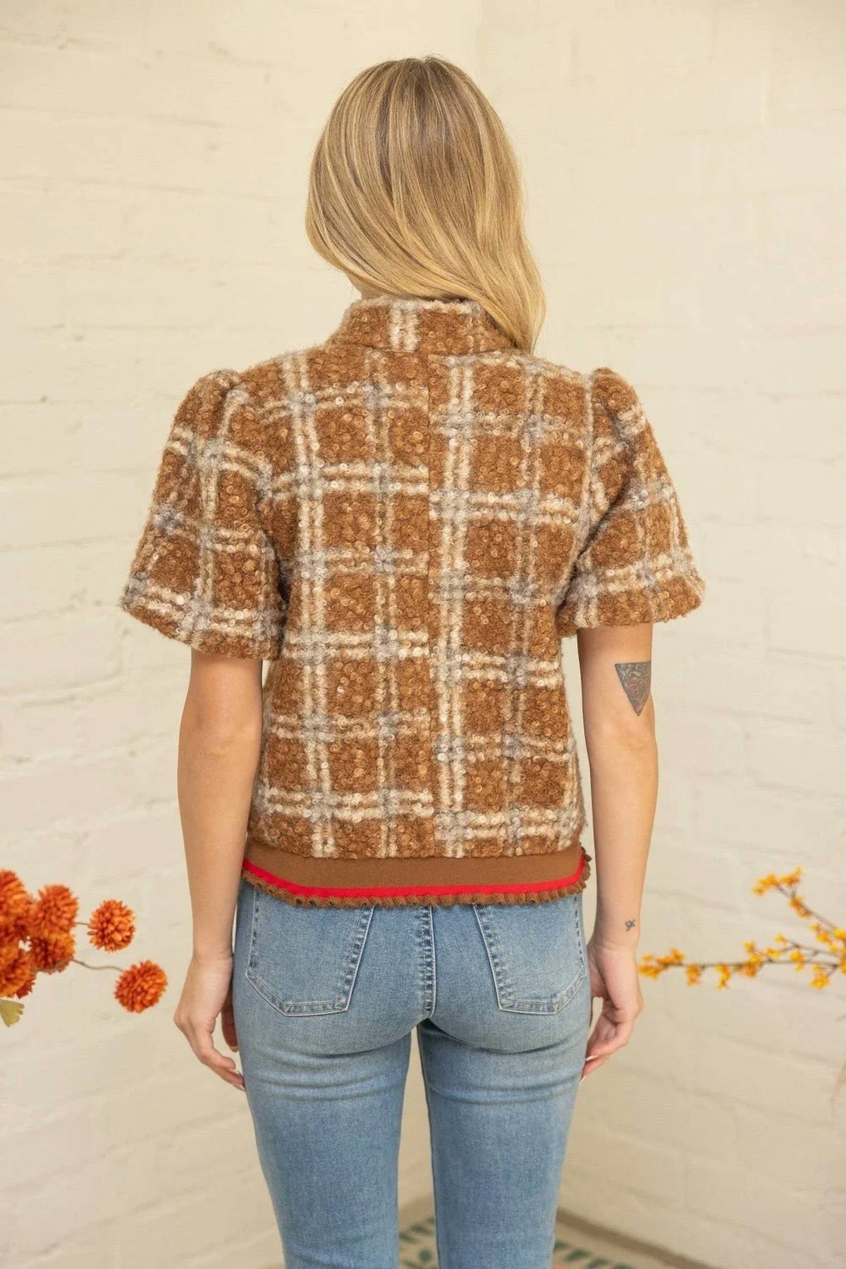 Voy - Teddy Plaid Top
