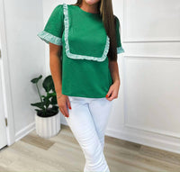 Voy - Textured Ruffle Top