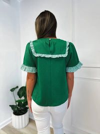 Voy - Textured Ruffle Top