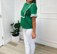 Voy - Textured Ruffle Top