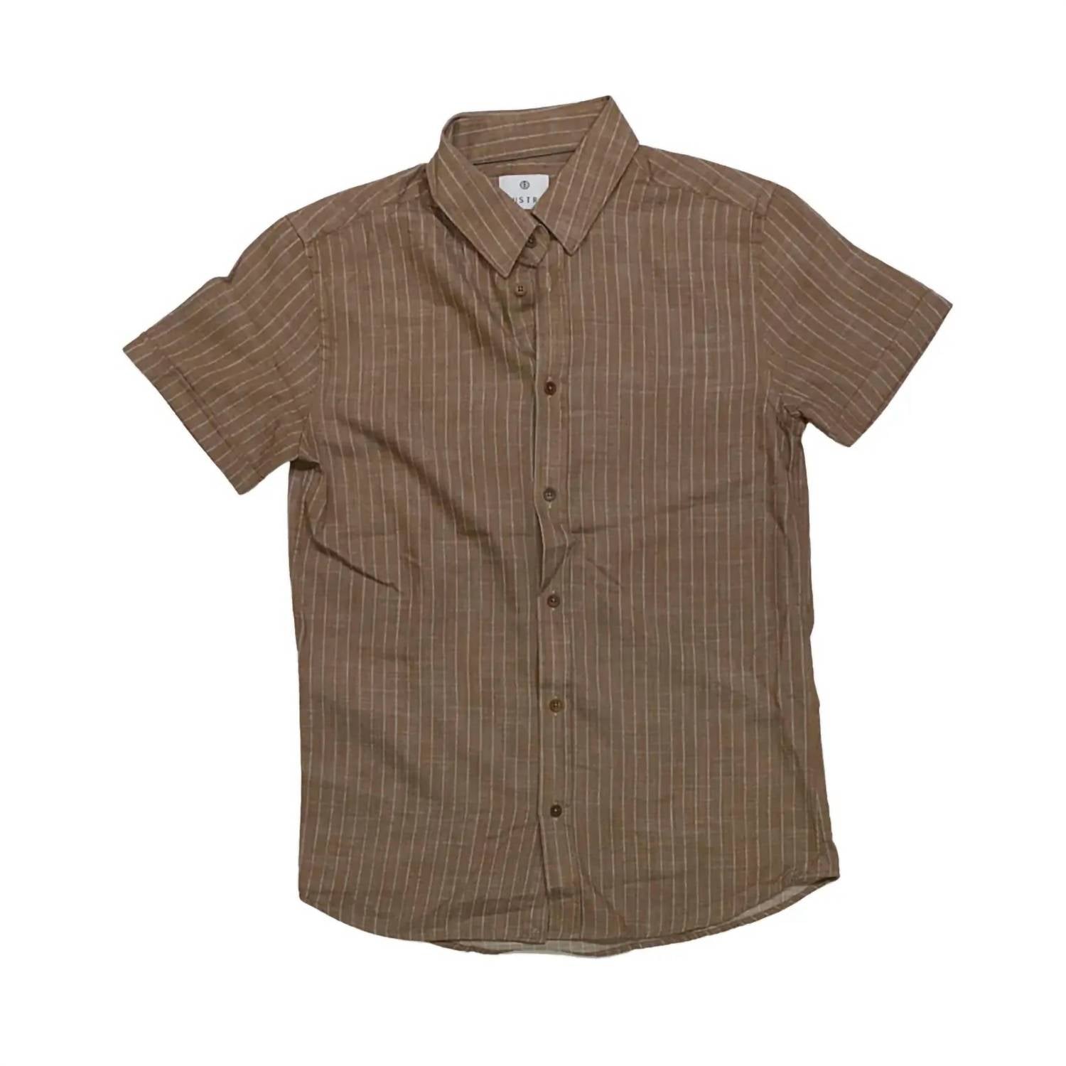 Vustra - Men's Willow Short Sleeve Shirt - brown - casual - button - down - shirts - clothing