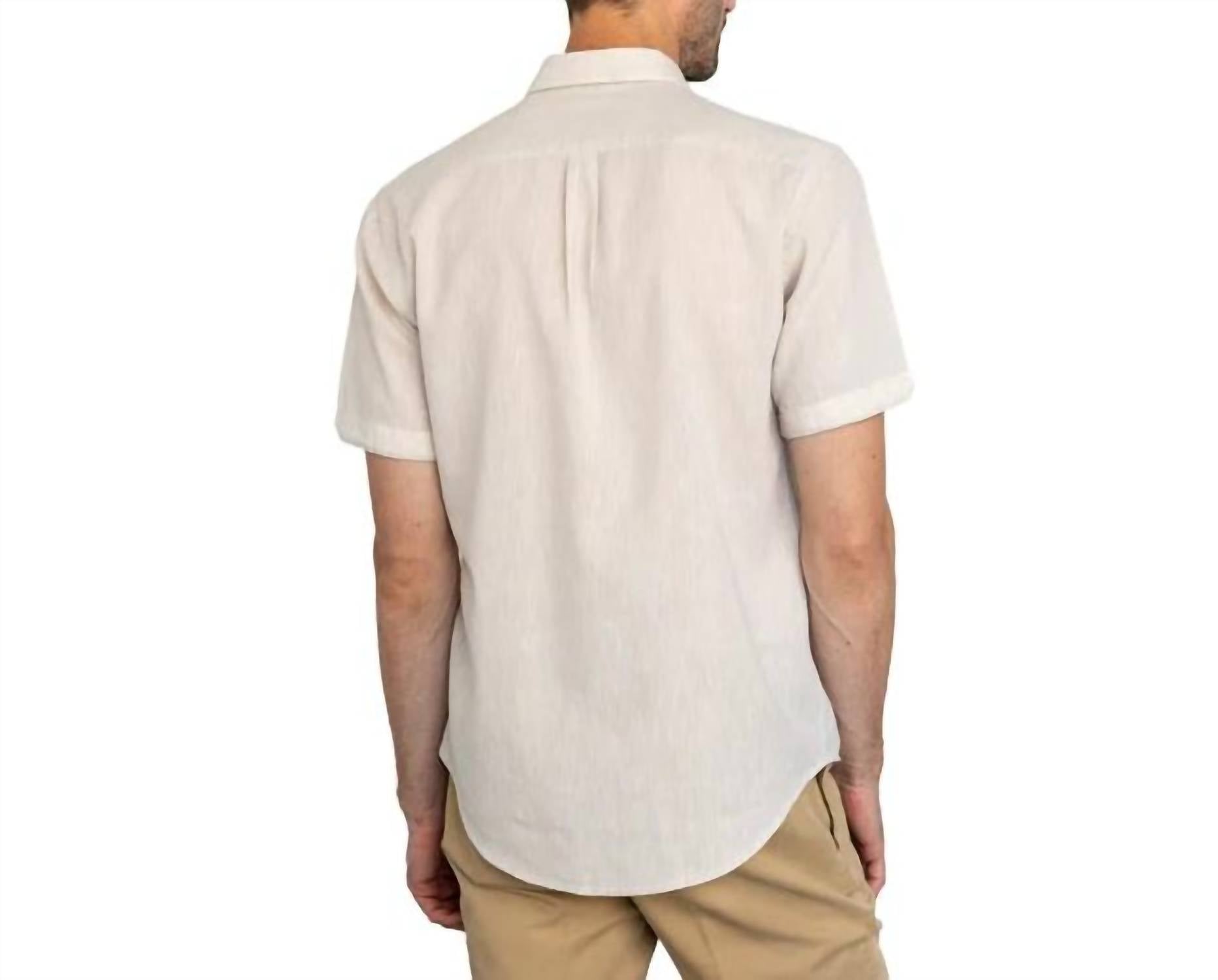 Vustra - Sandcastle Short Sleeve Shirt - beige - casual - button - down - shirts - clothing