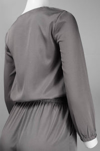 Walter Baker - 3/4 Sleeve Zippered Jumpsuit - clothing - grey - jumpsuits