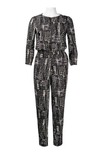 Walter Baker - Women's 3/4 Sleeve Zippered Front Jumpsuit - black - clothing - jumpsuits