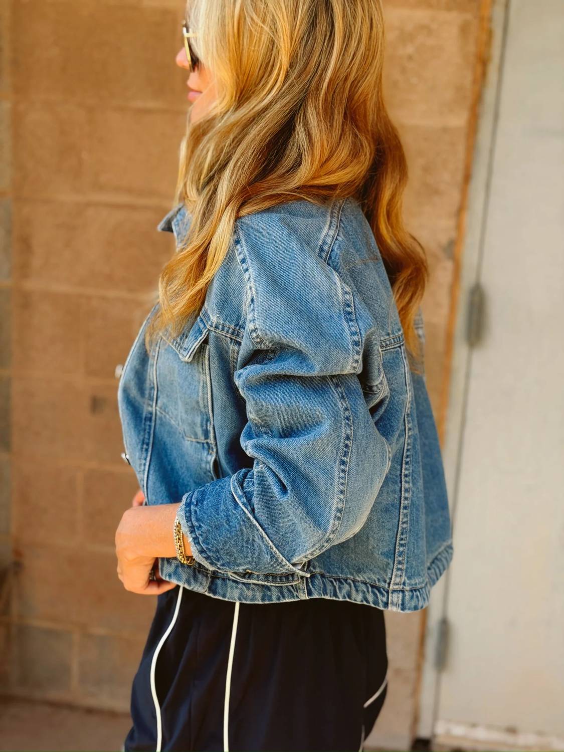 We The Free - Side To Side Cropped Denim Jacket