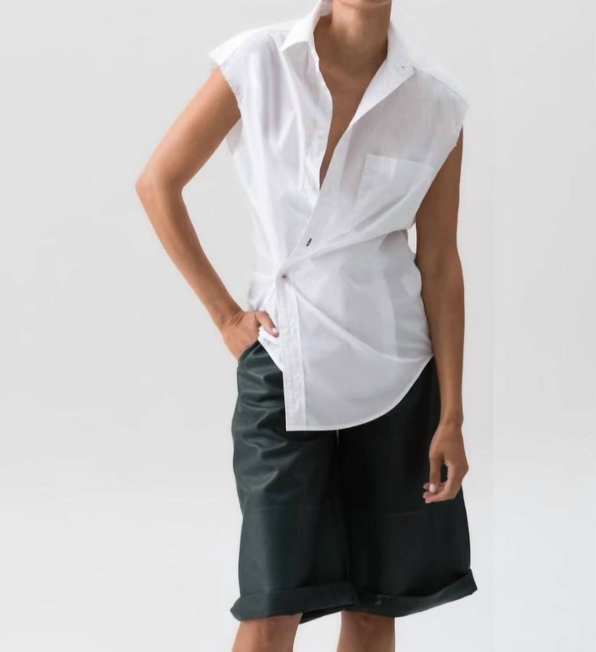 Wearcisco - Cut Off Button Down Top