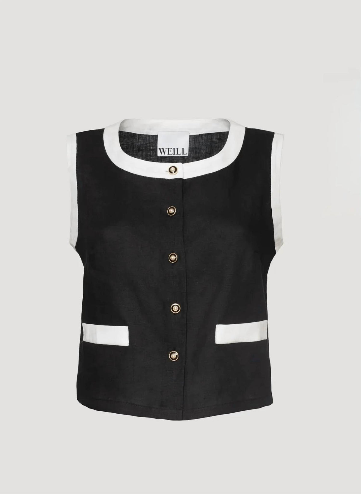 Weill - Two Toned Linen Top