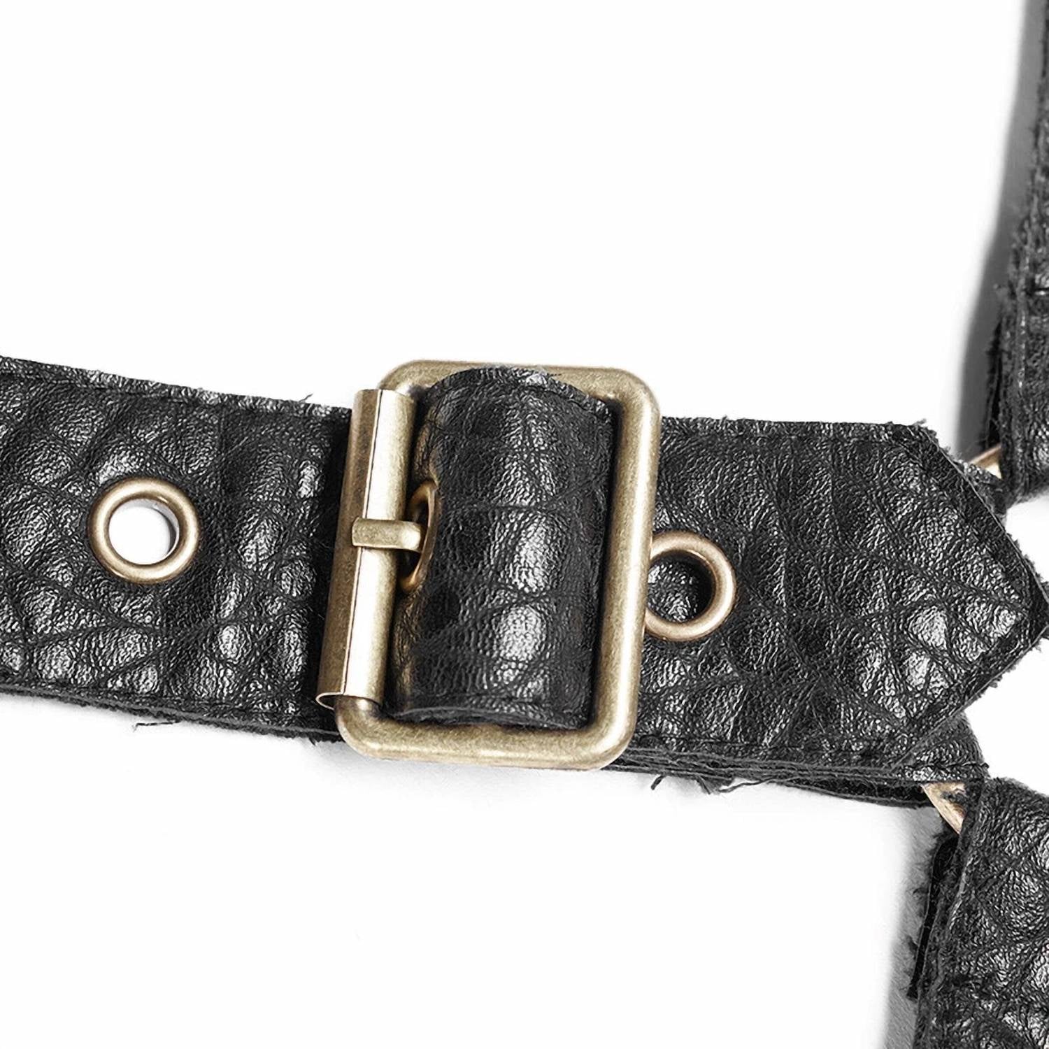 Western F.A.S.H.I.O.N - Adjustable Gothic Cage Harness Skirt - black - clothing - mini