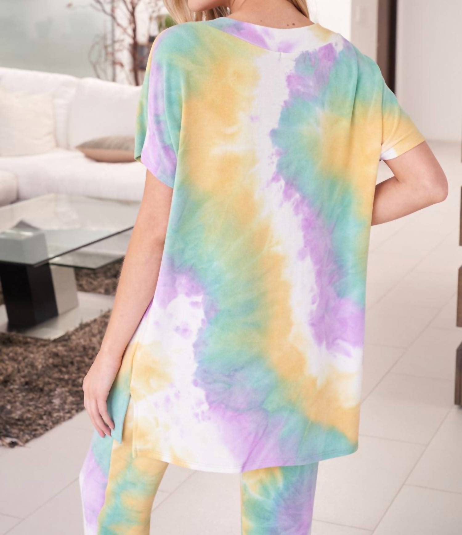 White Birch - Deja Tie Dye Loungewear Set - blue - clothing - loungewear