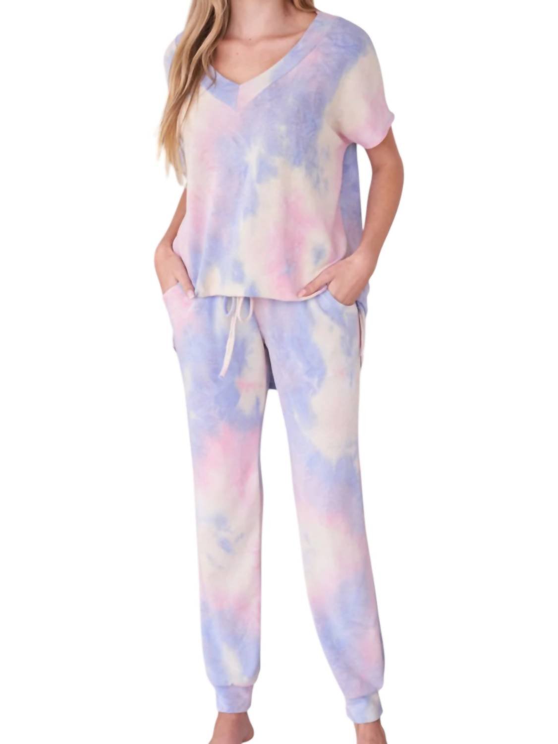 White Birch - Delilah Tie Dye Loungewear Set - clothing - loungewear - loungewear - set