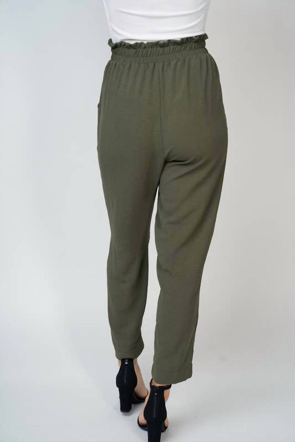 White Birch - High Waisted Solid Woven Pant