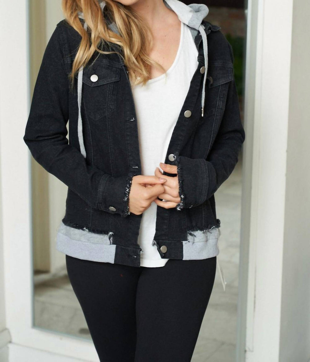 White Birch - Jean Jacket With Removable Hood