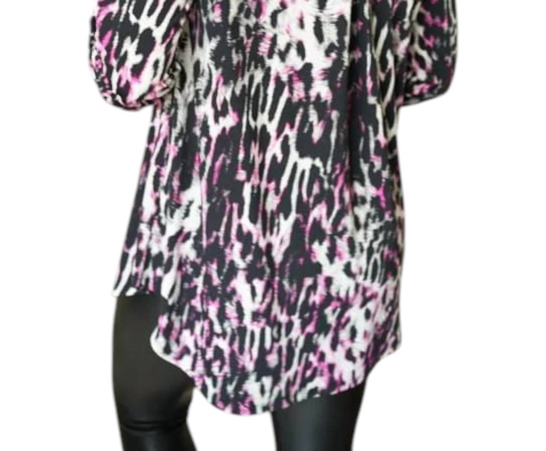 White Birch - Leopard Gabby Top - animal - blouses - clothing