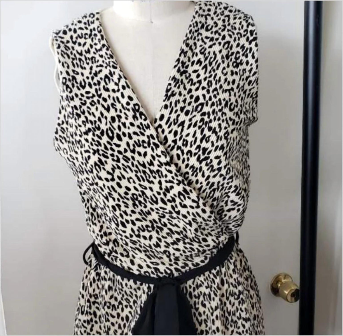 White Birch - Women's Cheetah Print Belted Romper