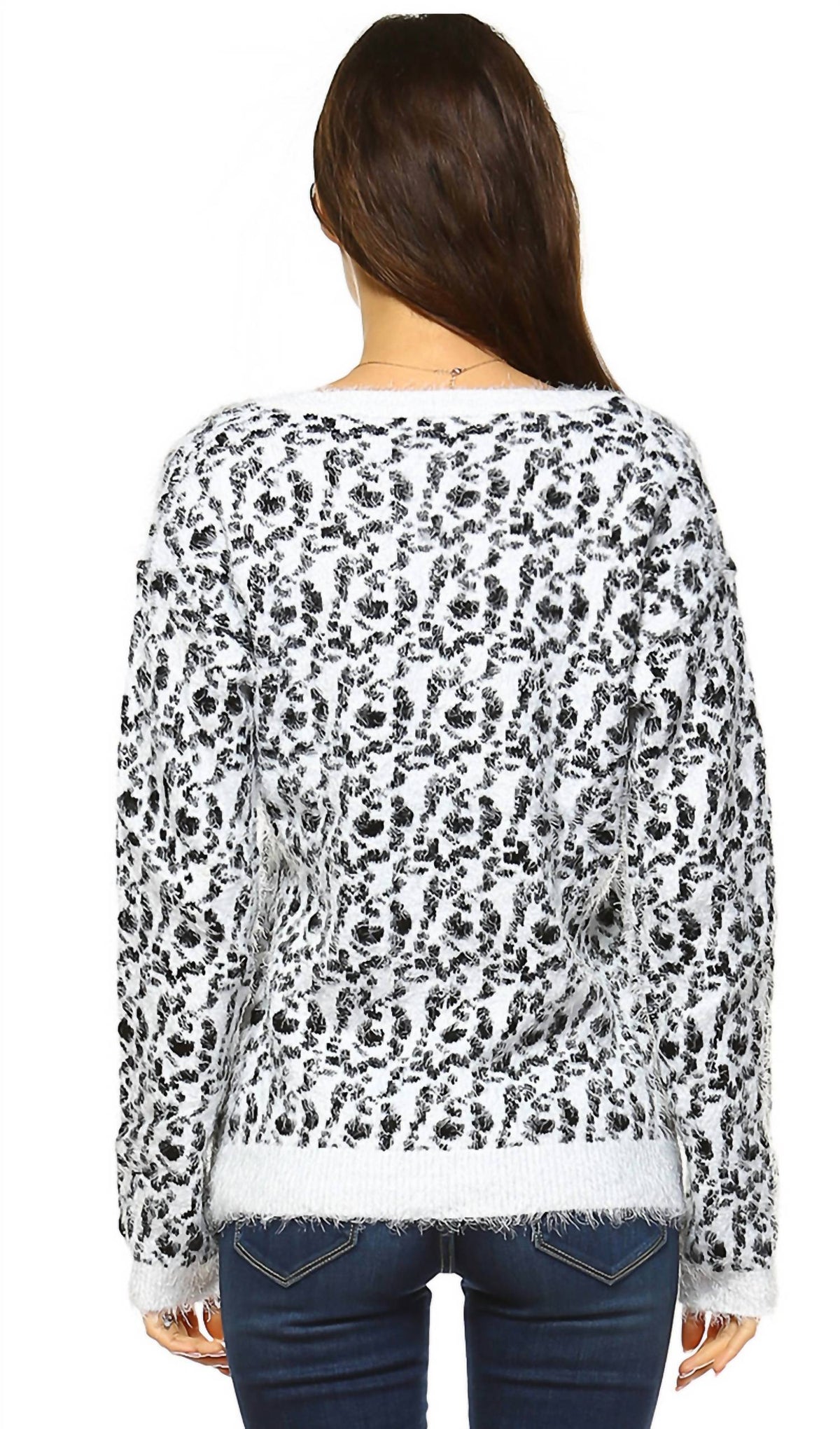 White Mark - Women's Leopard Sweater