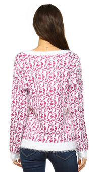 White Mark - Women's Leopard Sweater
