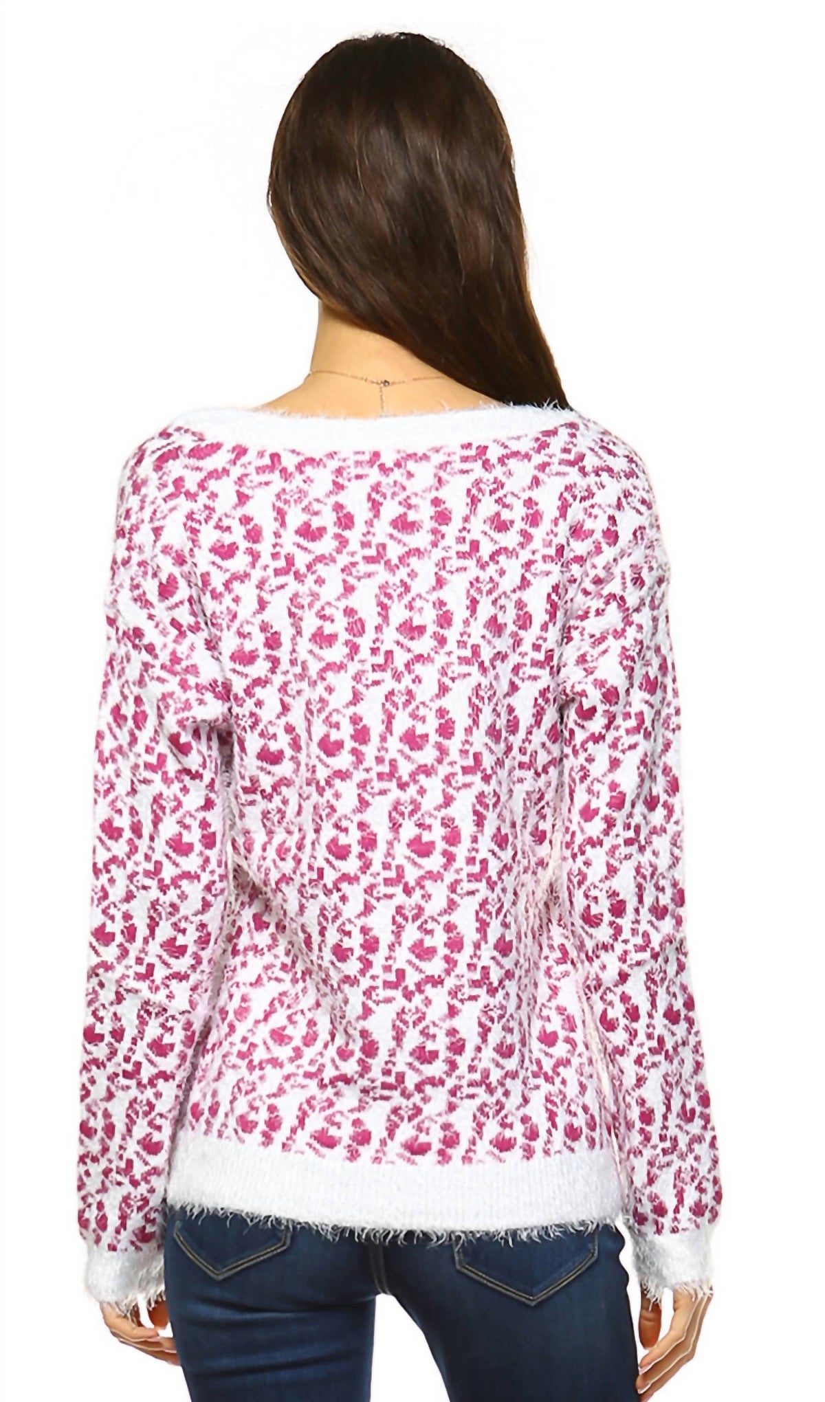White Mark - Women's Leopard Sweater