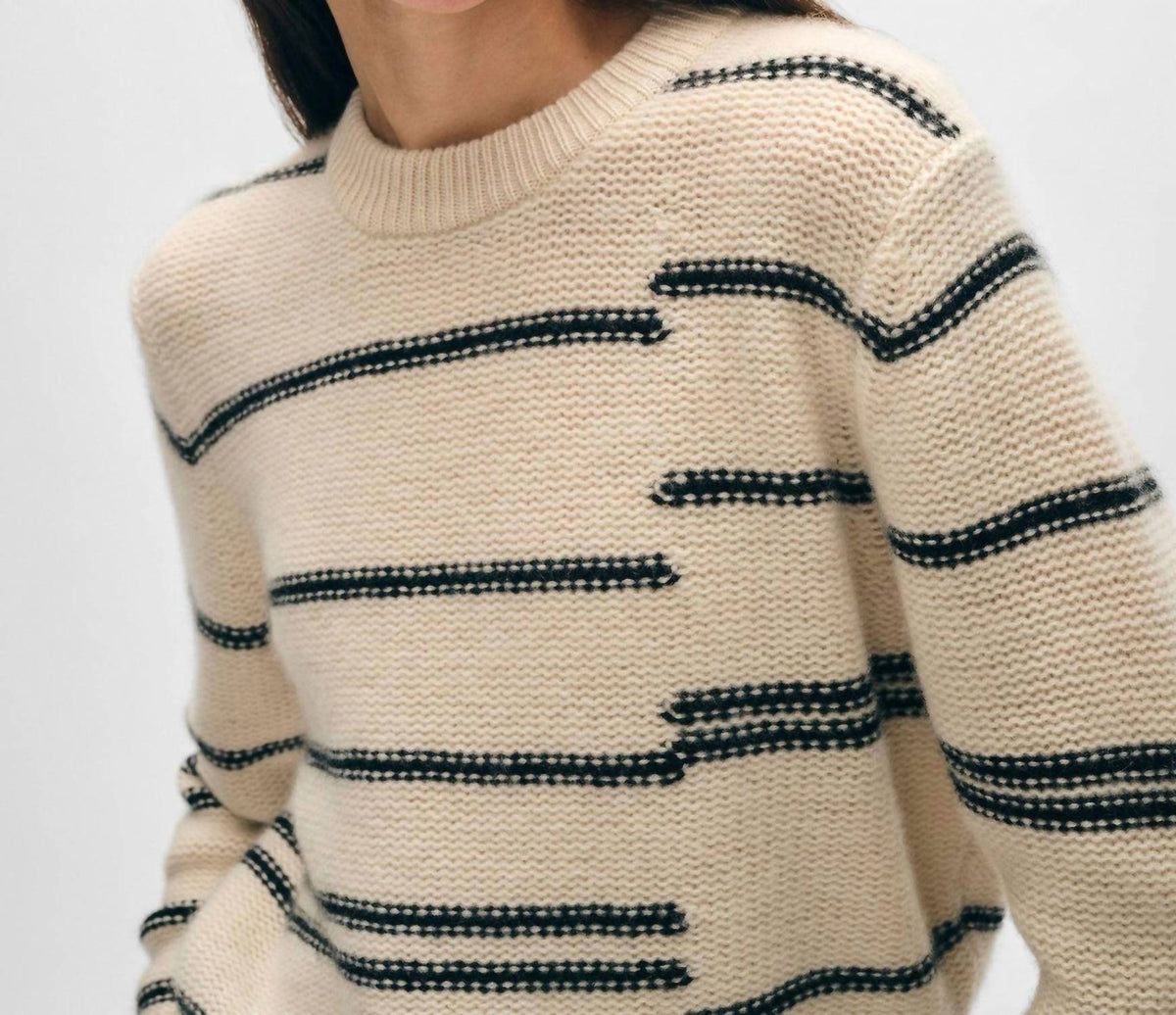 White + Warren - Cashmere Broken Stripe Sweater
