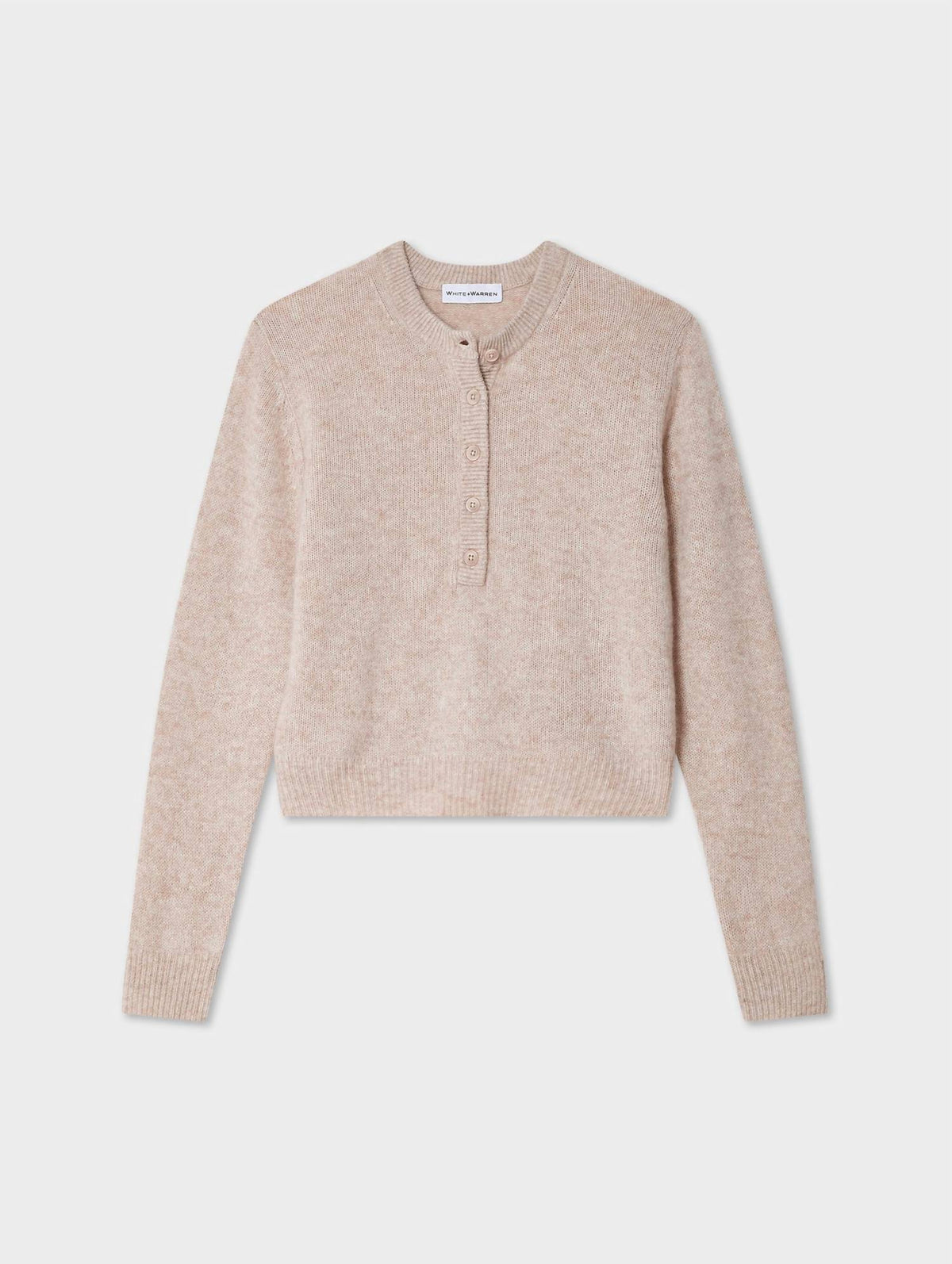 White + Warren - Cashmere Featherweight Button Henley Sweater